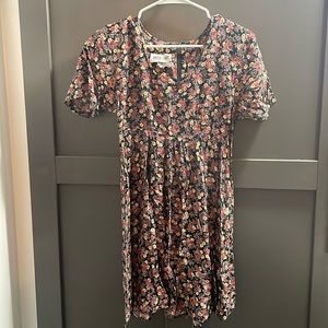 Vintage Babydoll Dress Calico Floral Size Small